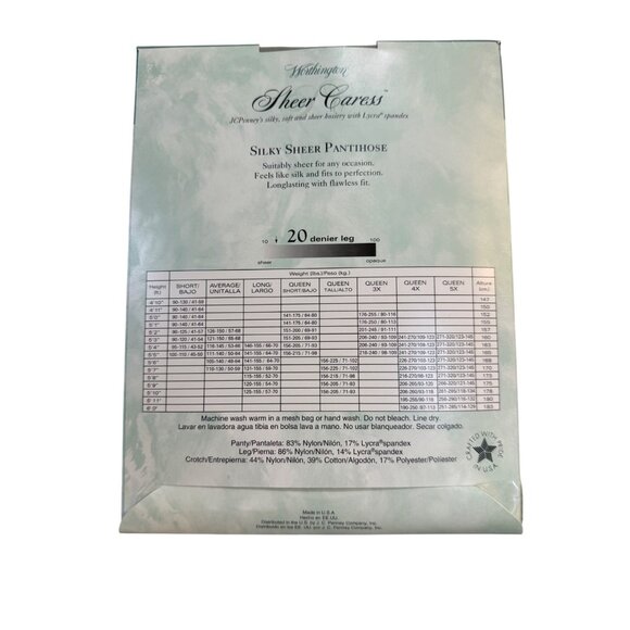 Worthington Control Top Silky Sheer Pantyhose Color Pale Sage Sandalfoot Size M - Picture 2 of 9